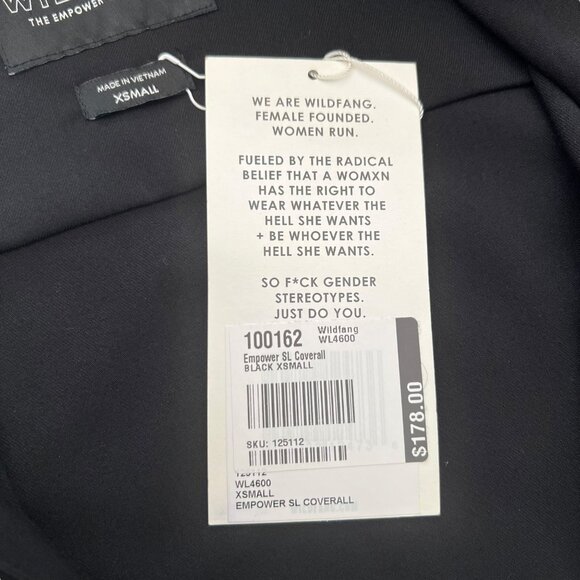 Wild Fang Empower SL Coverall Jumpsuit Black XS NWT Sleeveless Utility Workwear - Picture 8 of 14